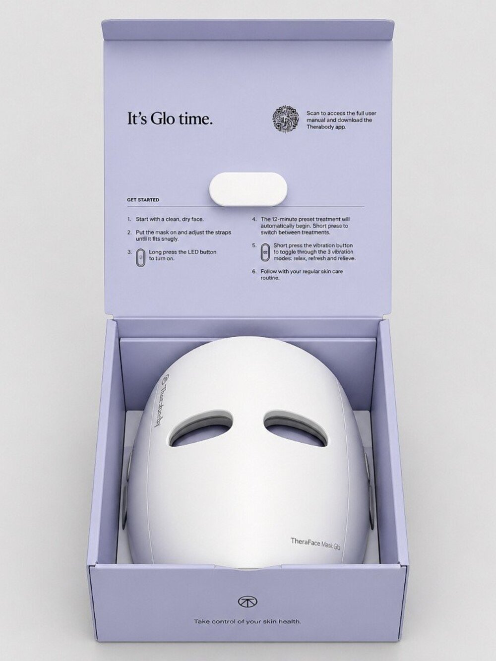 Therabody White LED Face Mask - Lavender Box